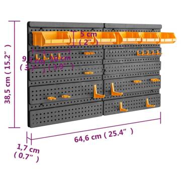 Tool Wall 646x385 mm with 26 Holders - Organize Your Tools