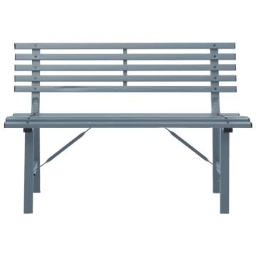 Stylish Garden Bench 110 cm in Steel Grey - Durable Design