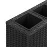 Garden Raised Bed with 4 Pots - Poly Rattan Black