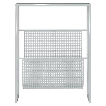 Stylish Silver Magazine Rack | Durable Steel 35x15x45 cm