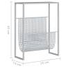 Stylish Silver Magazine Rack | Durable Steel 35x15x45 cm