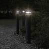 Outdoor Floor Lamps with Outlet - 3pcs Black 80 cm Aluminium