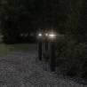 Outdoor Floor Lamps with Outlet - 3pcs Black 80 cm Aluminium