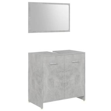 Stylish 3 Piece Bathroom Furniture Set - Concrete Grey