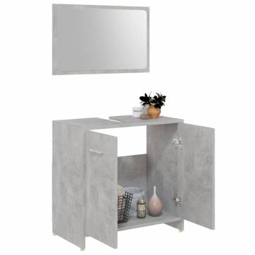 Stylish 3 Piece Bathroom Furniture Set - Concrete Grey