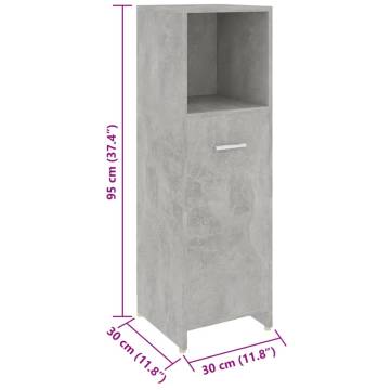 Stylish 3 Piece Bathroom Furniture Set - Concrete Grey