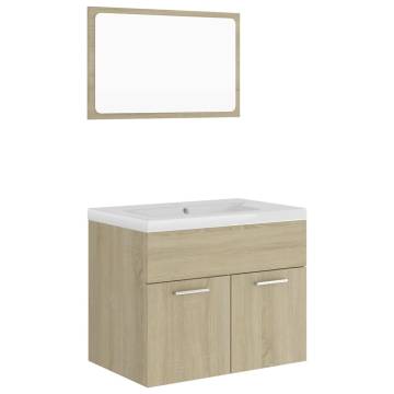 Stylish Bathroom Furniture Set - Sonoma Oak Engineered Wood