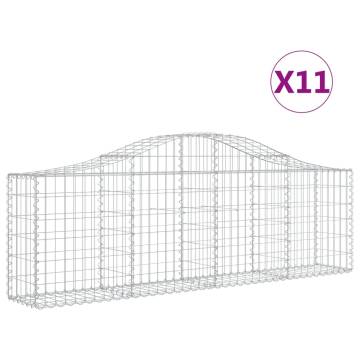 Arched Gabion Baskets - 11 pcs Galvanised Iron | HipoMarket