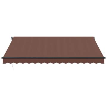 Automatic Retractable Awning with LEDs - Brown 400x350 cm