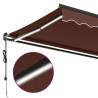 Automatic Retractable Awning with LEDs - Brown 400x350 cm