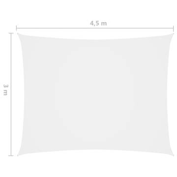 Sunshade Sail Oxford Fabric 3x4.5m White | Hipomarket UK