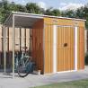 Light Brown Garden Shed with Extended Roof - 277x110.5x181cm