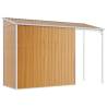 Light Brown Garden Shed with Extended Roof - 277x110.5x181cm