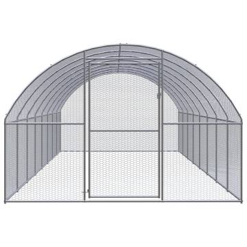 Outdoor Chicken Coop 3x8x2 m - Galvanised Steel | Hipo Market