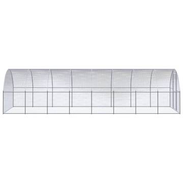 Outdoor Chicken Coop 3x8x2 m - Galvanised Steel | Hipo Market