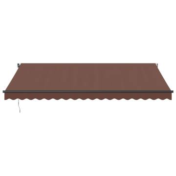 Automatic Retractable Awning with LEDs - Brown 450x350 cm