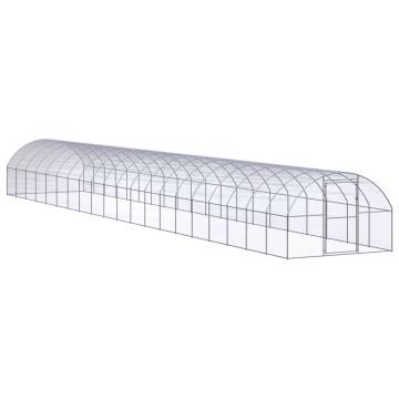 Spacious Outdoor Chicken Coop 3x20m - Galvanised Steel