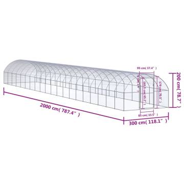 Spacious Outdoor Chicken Coop 3x20m - Galvanised Steel