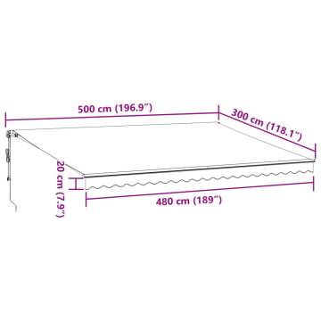 Automatic Retractable Awning Anthracite & White 500x300 cm