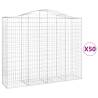 Arched Gabion Baskets - 50 pcs Galvanised Iron 200x50x160/180 cm