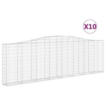 Arched Gabion Baskets - 10 pcs Galvanised Iron (400x30x120/140 cm)