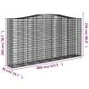 Arched Gabion Baskets 20 pcs - Galvanised Iron Garden Barrier