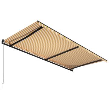 Manual Retractable Awning 600x300 cm - Yellow & White