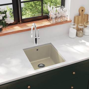 Granite Kitchen Sink Single Basin Beige - Durable & Stylish