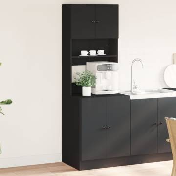 Stylish Black Kitchen Cabinet - 60x50x180 cm Engineered Wood