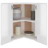 Hanging Corner Cabinet High Gloss White | 57x57x60 cm