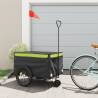 Bike Trailer Black and Green 45 kg Iron Colour green Size 137 x 68 x 59 cm 