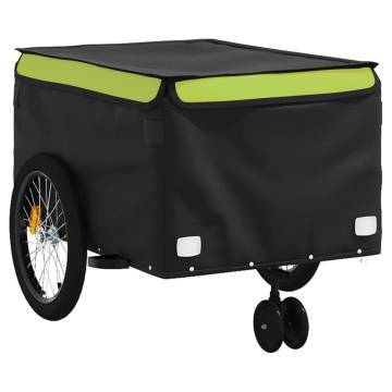 Bike Trailer Black and Green - 45 kg Heavy-Duty Iron