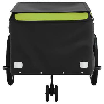 Bike Trailer Black and Green - 45 kg Heavy-Duty Iron