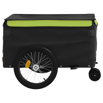 Bike Trailer Black and Green - 45 kg Heavy-Duty Iron