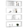 Stylish Wall Cube Shelf Set - 4 pcs High Gloss White