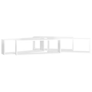 Stylish Wall Cube Shelf Set - 4 pcs High Gloss White