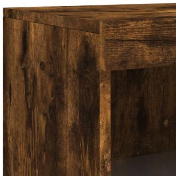 Modern Sideboard with LED Lights - Smoked Oak 162x37x100 cm