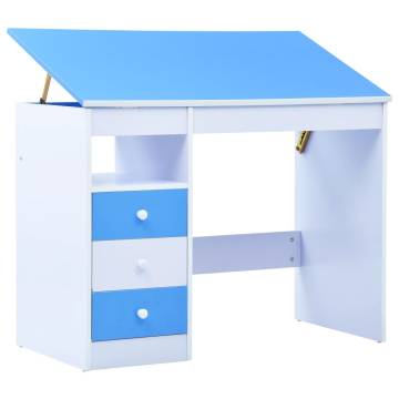 Children Drawing Study Desk Tiltable Blue and White | Hipo Market