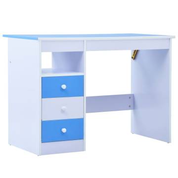 Children Drawing Study Desk Tiltable Blue and White | Hipo Market