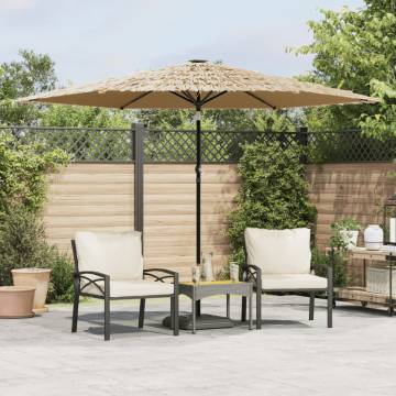 Garden Parasol with Steel Pole - 288x288 cm Brown Umbrella