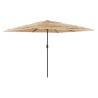 Garden Parasol with Steel Pole - 288x288 cm Brown Umbrella