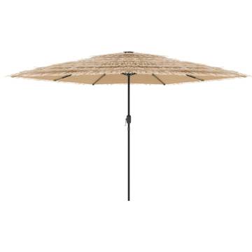 Garden Parasol with Steel Pole - 288x288 cm Brown Umbrella