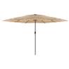 Garden Parasol with Steel Pole - 288x288 cm Brown Umbrella