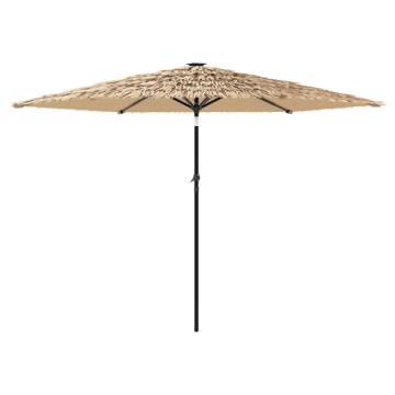 Garden Parasol with Steel Pole - 288x288 cm Brown Umbrella