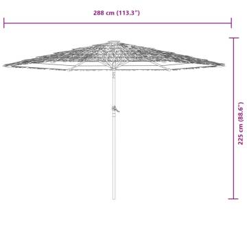 Garden Parasol with Steel Pole - 288x288 cm Brown Umbrella