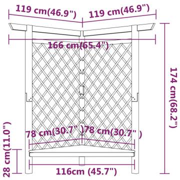 Corner Pergola with Bench - Durable Pinewood Garden Feature