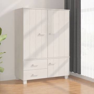 Wardrobe HAMAR White 99x45x137 cm | Solid Pine Wood Storage