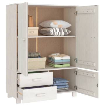 Wardrobe HAMAR White 99x45x137 cm | Solid Pine Wood Storage