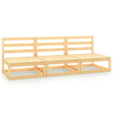 Garden Middle Sofas 3 pcs - Solid Wood Pine | HipoMarket