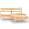 3 Piece Garden Lounge Set - Solid Pinewood Comfort